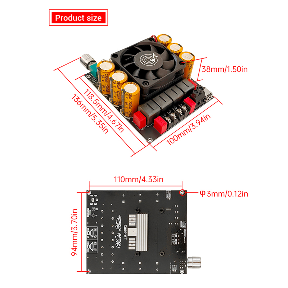 ZK-6002 DC18-50V Saf Güç Ampli - Es9018 Dac incelemesi ve fiyatı